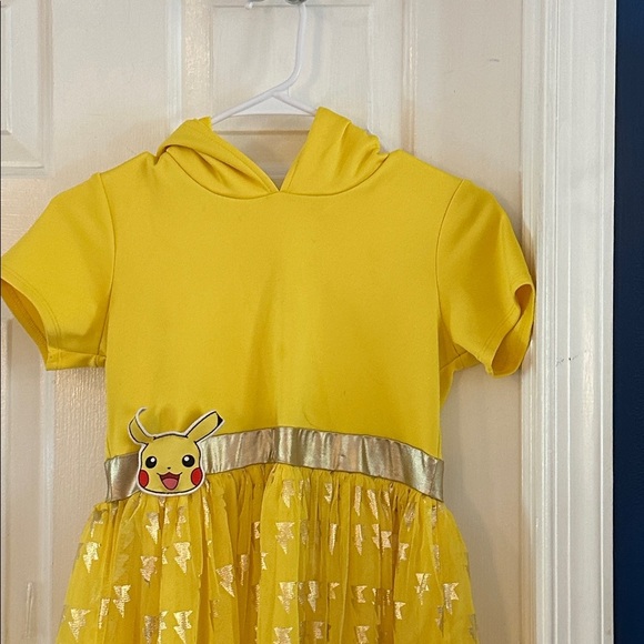 Pokémon Pikachu Cosplay Short Sleeve Hooded Tutu Dress with lightening bolts - Picture 2 of 7